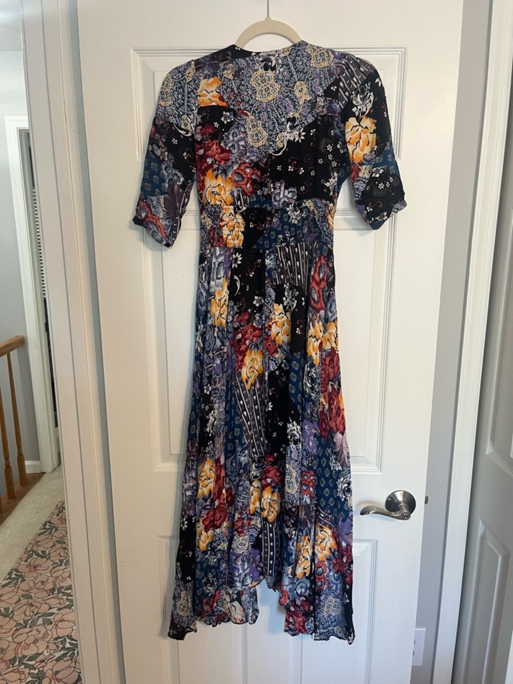 Floral Patchwork Midi Dress in Multicolor - Picture 2 of 10